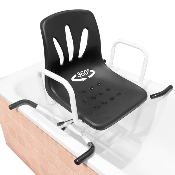 PEPE Mobility Swivel Bath Seat 360º, Rotating Chair with Armrests and Backrest, Non-slip Adult Bathtub Seat, Easy Access for Seniors